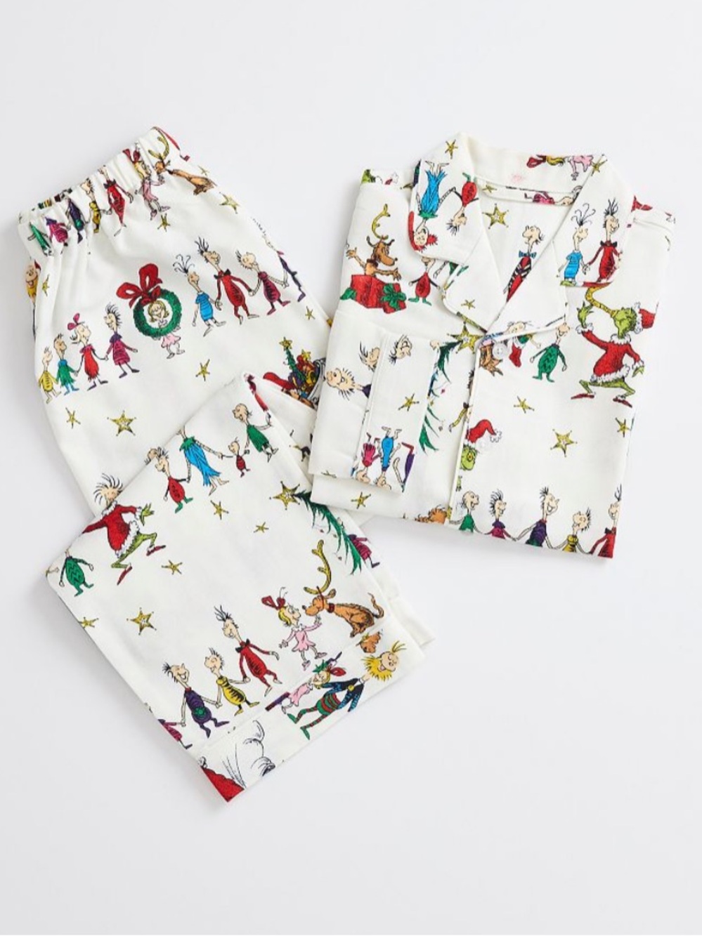 Pottery Barn Kids Dr. Seuss The Grinch Adult Flannel Pajama Set Size S Unisex - Picture 2 of 15